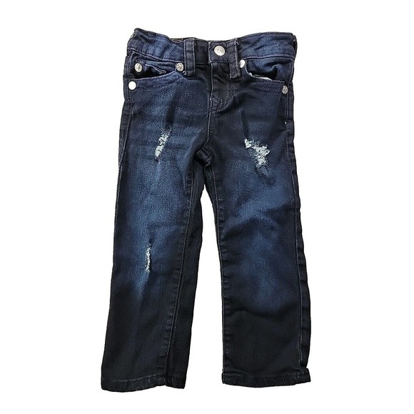 True Religion 3T Boys Blue Geno Relaxed Slim Jeans Adjustable Waist Stretch - Picture 1 of 7